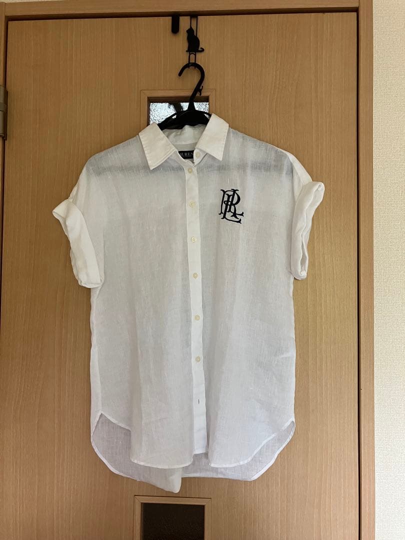 ローレン　ラルフローレン リネン　ブラウス　ロゴ入り