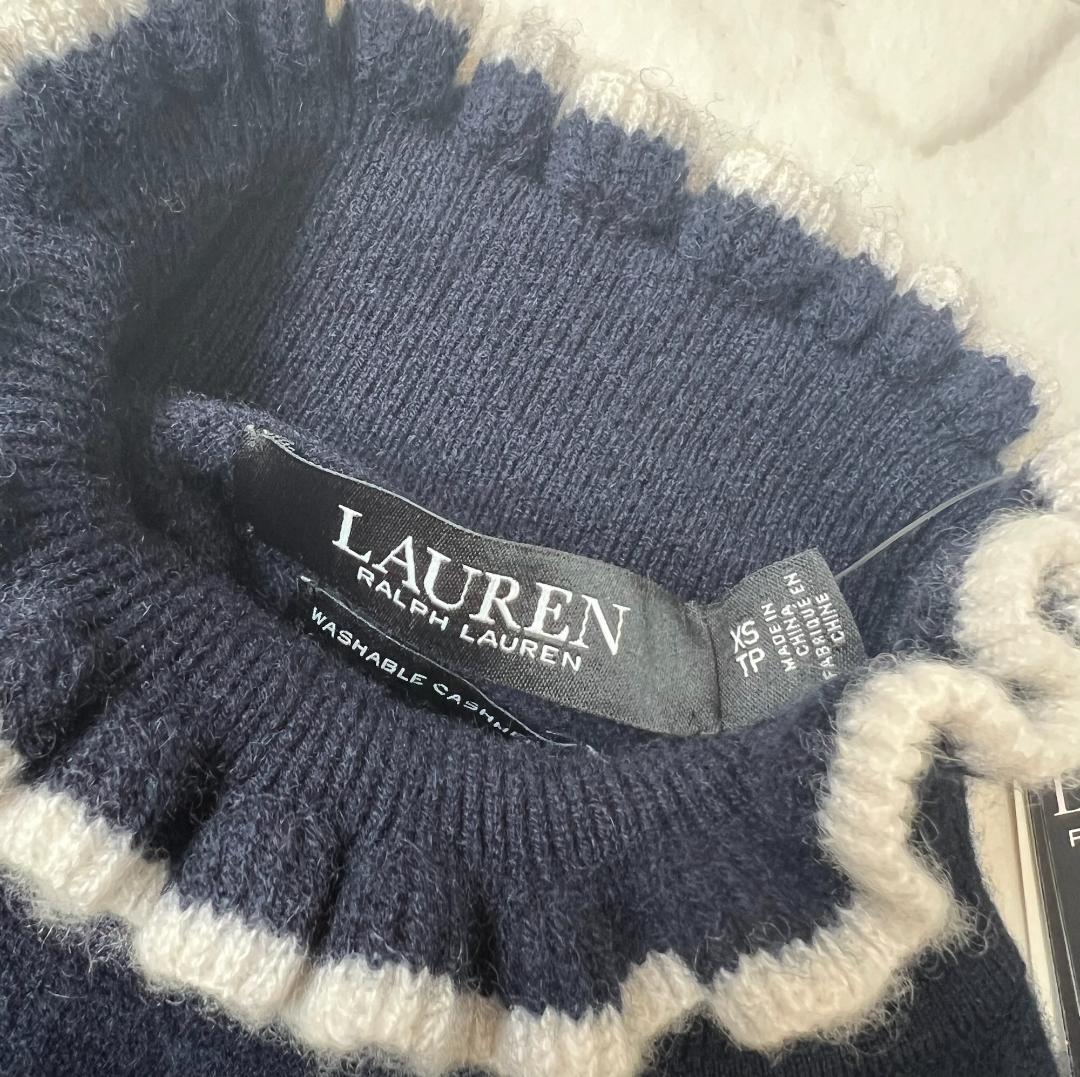 ✨未使用✨ローレン ラルフ ローレン カシミヤ100％ フリルハイネック ニット