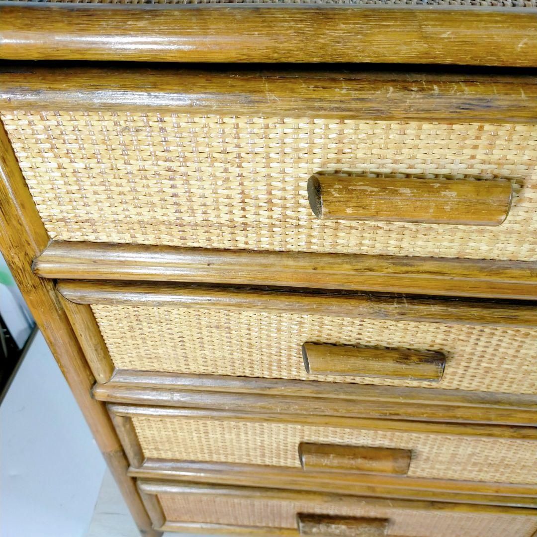 籐 ラタンチェスト 4段 収納 チェスト
