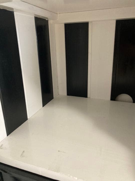 デザインチェスト　サイドフック付き　モノトーン　ストライプ　引き出し