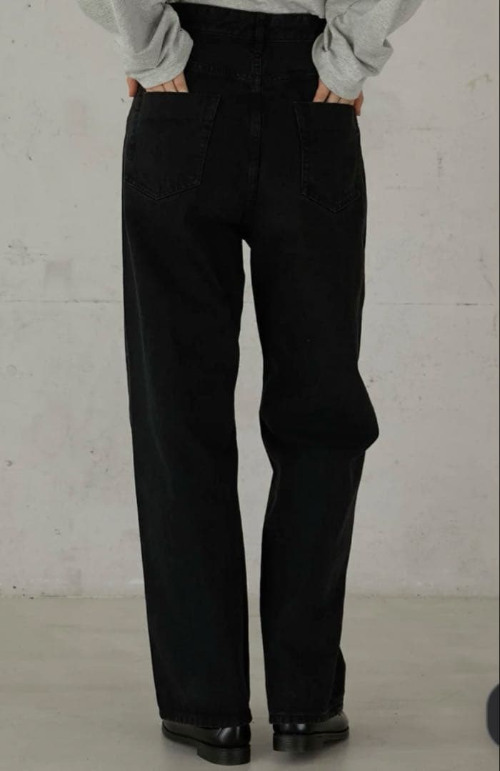 パンツ high waist straight denim pants