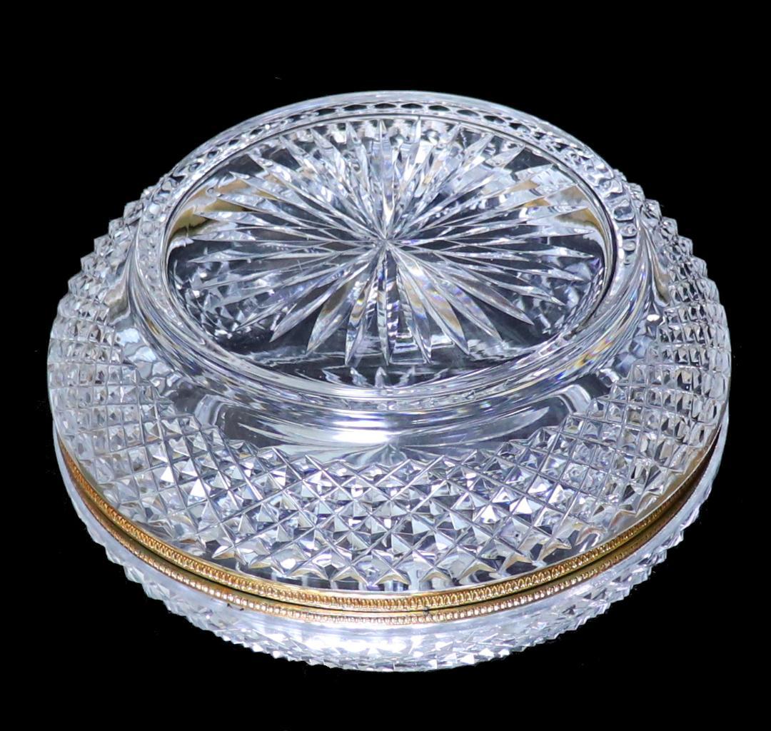 オールド・バカラ 明治～大正時代 春海商店特注 金装飾霰切子大鉢 ギヤマン