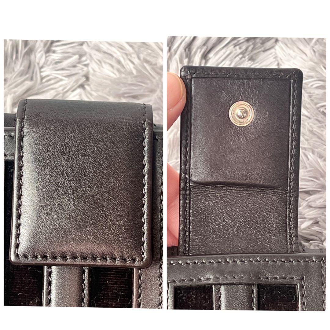 美品✨GUCCI シマ　シェリーライン　ダークブラウン　長財布　ロゴプレート