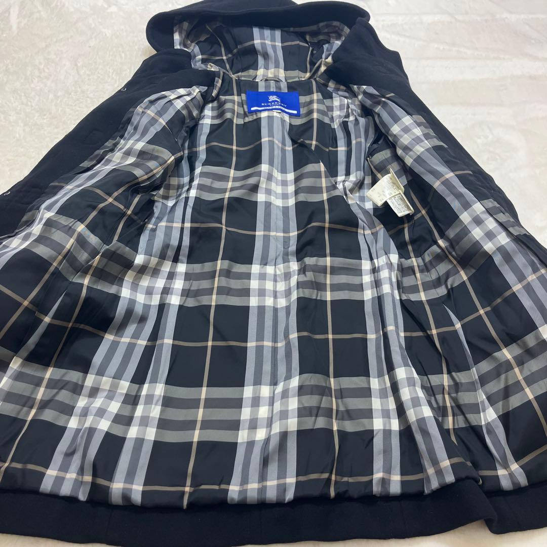 美品✨バーバリーブルーレーベル アンゴラ ダッフルコート ノバチェック 38