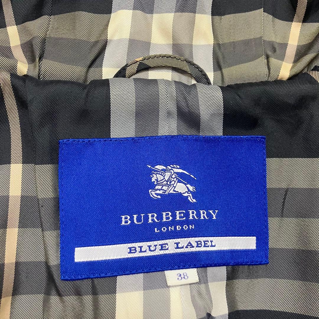 美品✨バーバリーブルーレーベル アンゴラ ダッフルコート ノバチェック 38