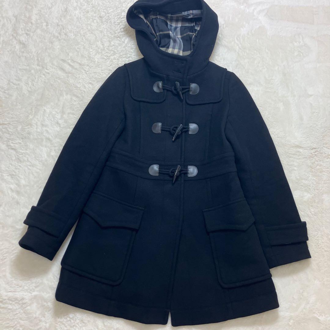 美品✨バーバリーブルーレーベル アンゴラ ダッフルコート ノバチェック 38