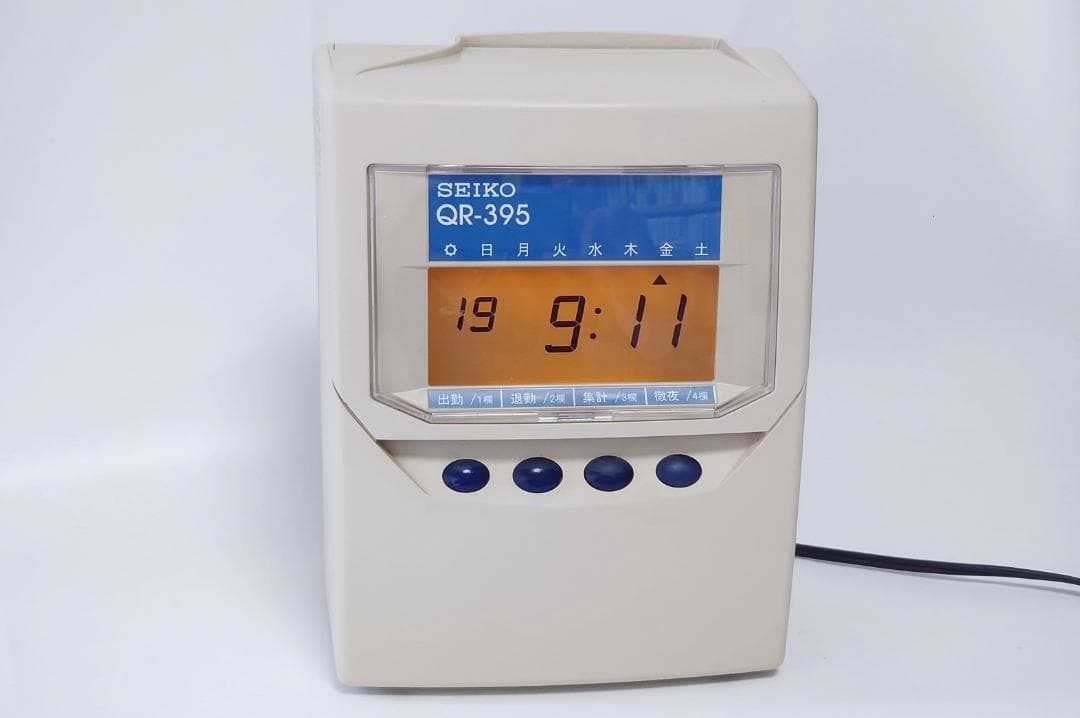 ★美品 清掃済SEIKO タイムレコーダー QR-395 + 新品カード25枚