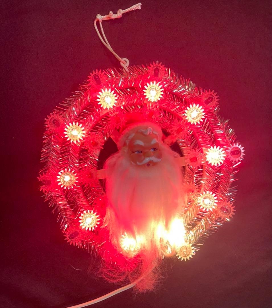 【いいね不要】難ありクリスマスイルミネーションスピンライトサンタXmas レトロ