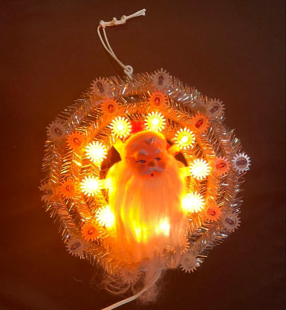 【いいね不要】難ありクリスマスイルミネーションスピンライトサンタXmas レトロ