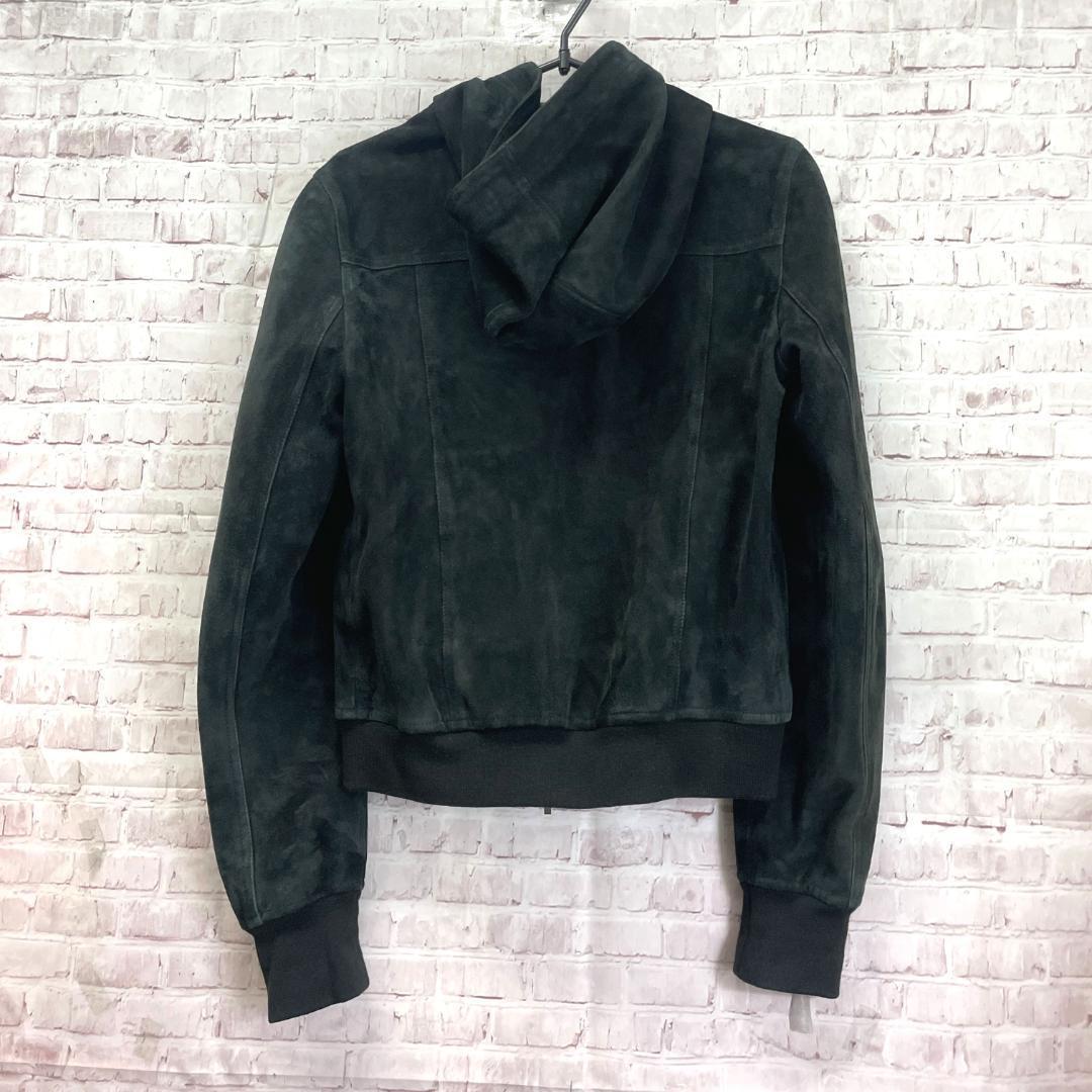 Theory　ブルゾン　ブラック　黒　ラム　2　レディース　フード付き