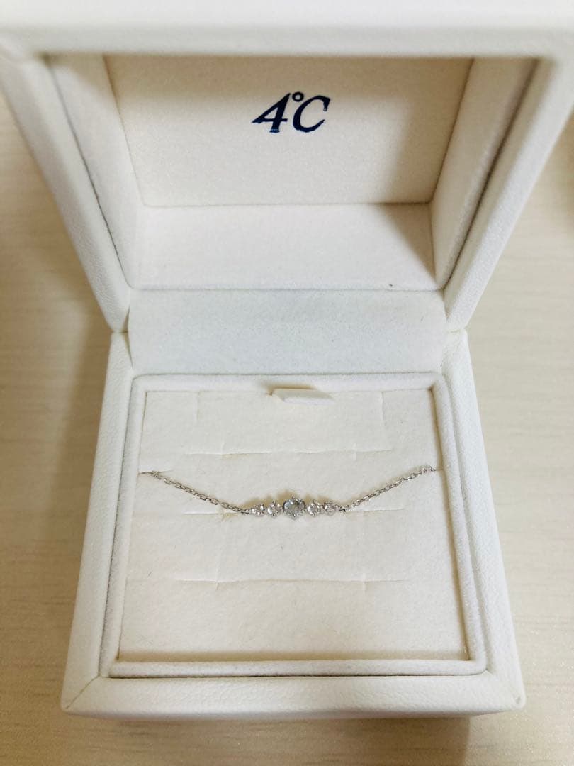4°C K10 ホワイトゴールド　ブレスレット