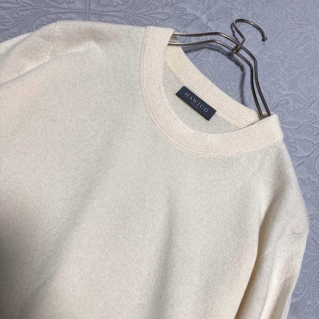 希少　HAWICO スコットランド製　カシミヤ100% 花刺繍　ニット　セーター