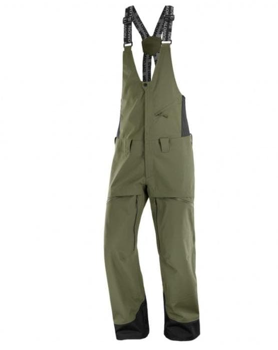 【超美品】Salomon ビブパンツ カーキ Ｓ