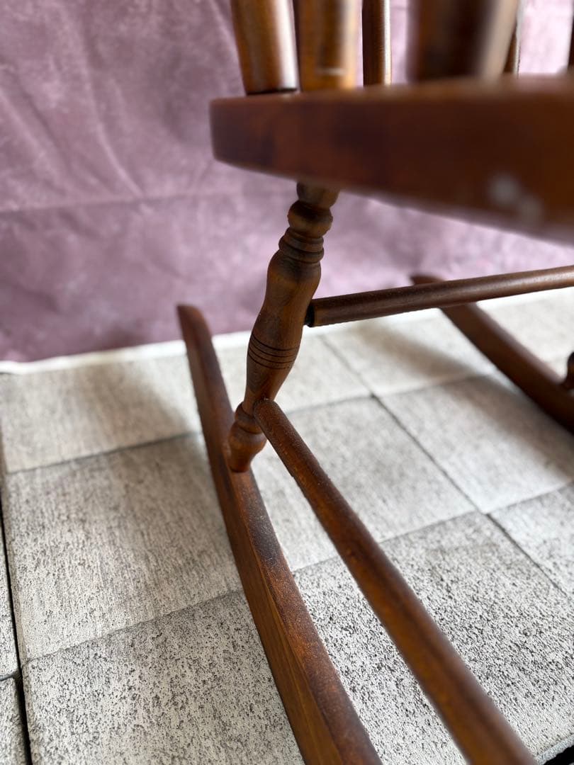 美品 木製 ロッキングチェア 無垢材