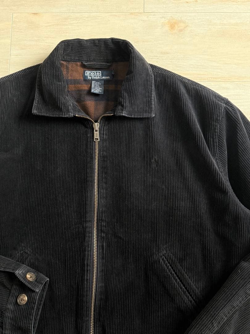 ド*。様 90s Ralph Lauren スイングトップ 黒 コーデュロイ ヴ