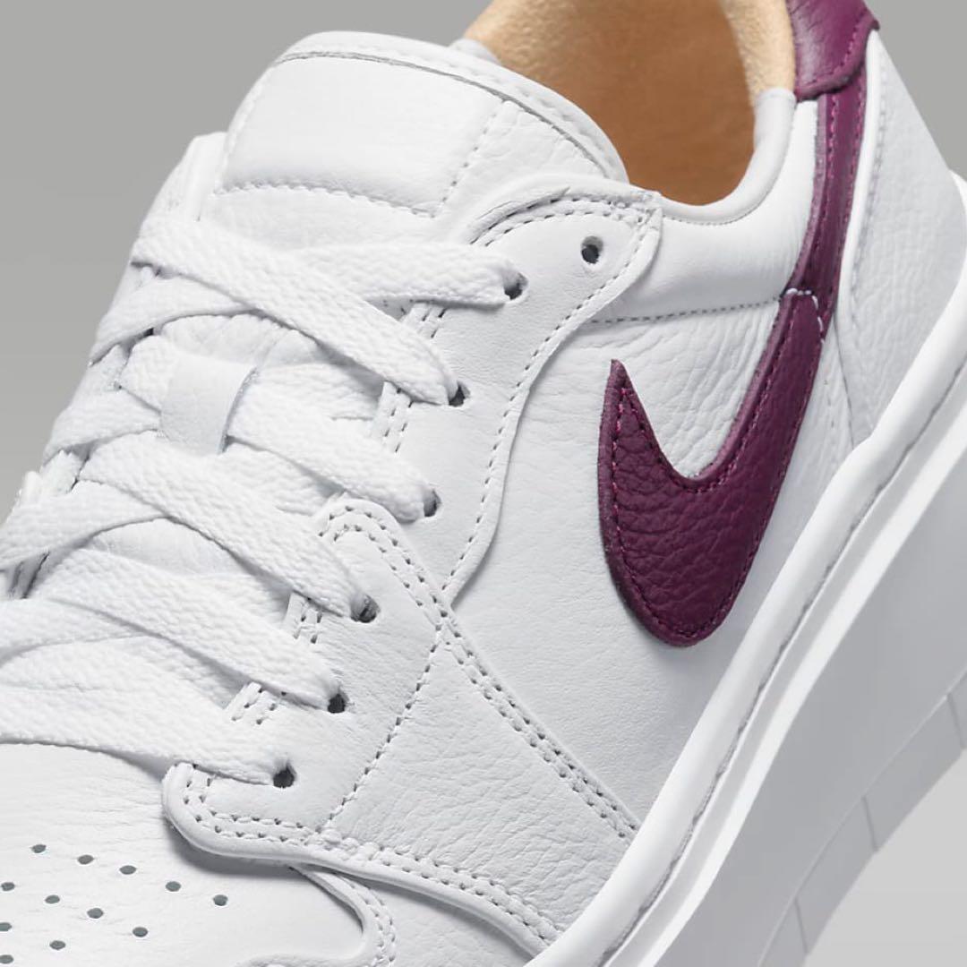 【新品23.5cm】NIKE｜エアジョーダン１｜ホワイト/ボルドー 厚底