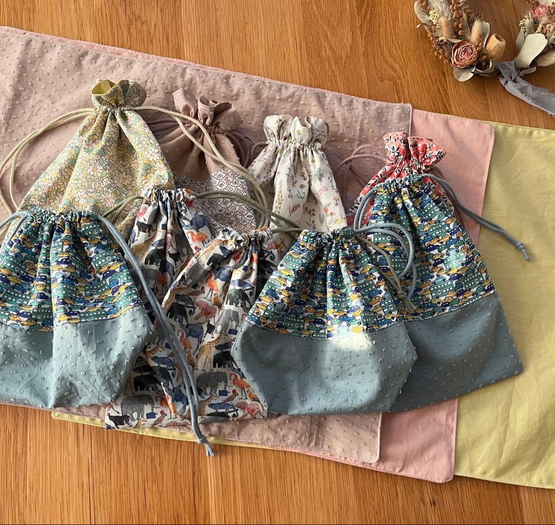 ★cocoro★＊リバティ生地使用＊巾着セット