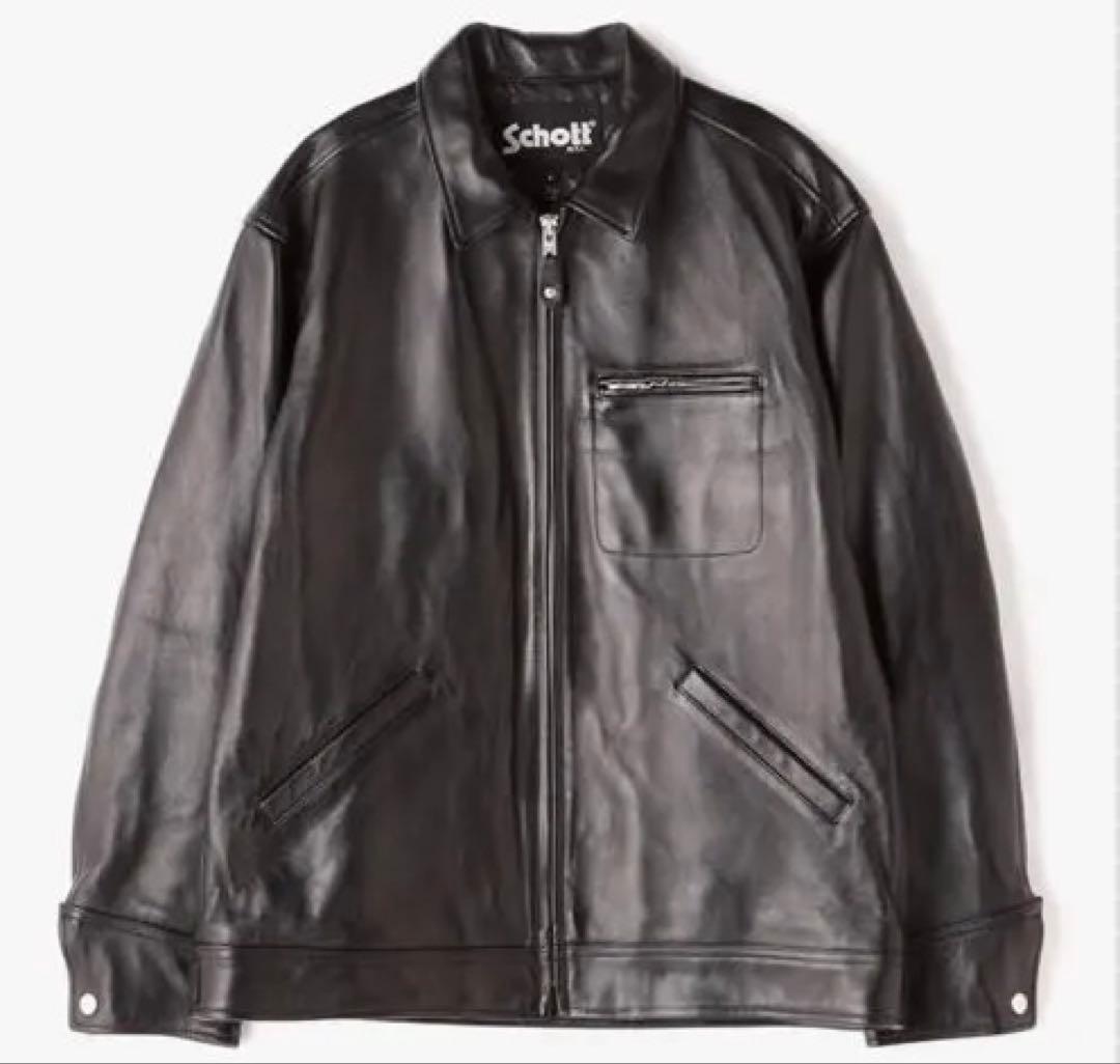 Schott NYC LEATHER TRACKER JACKET M ブラック