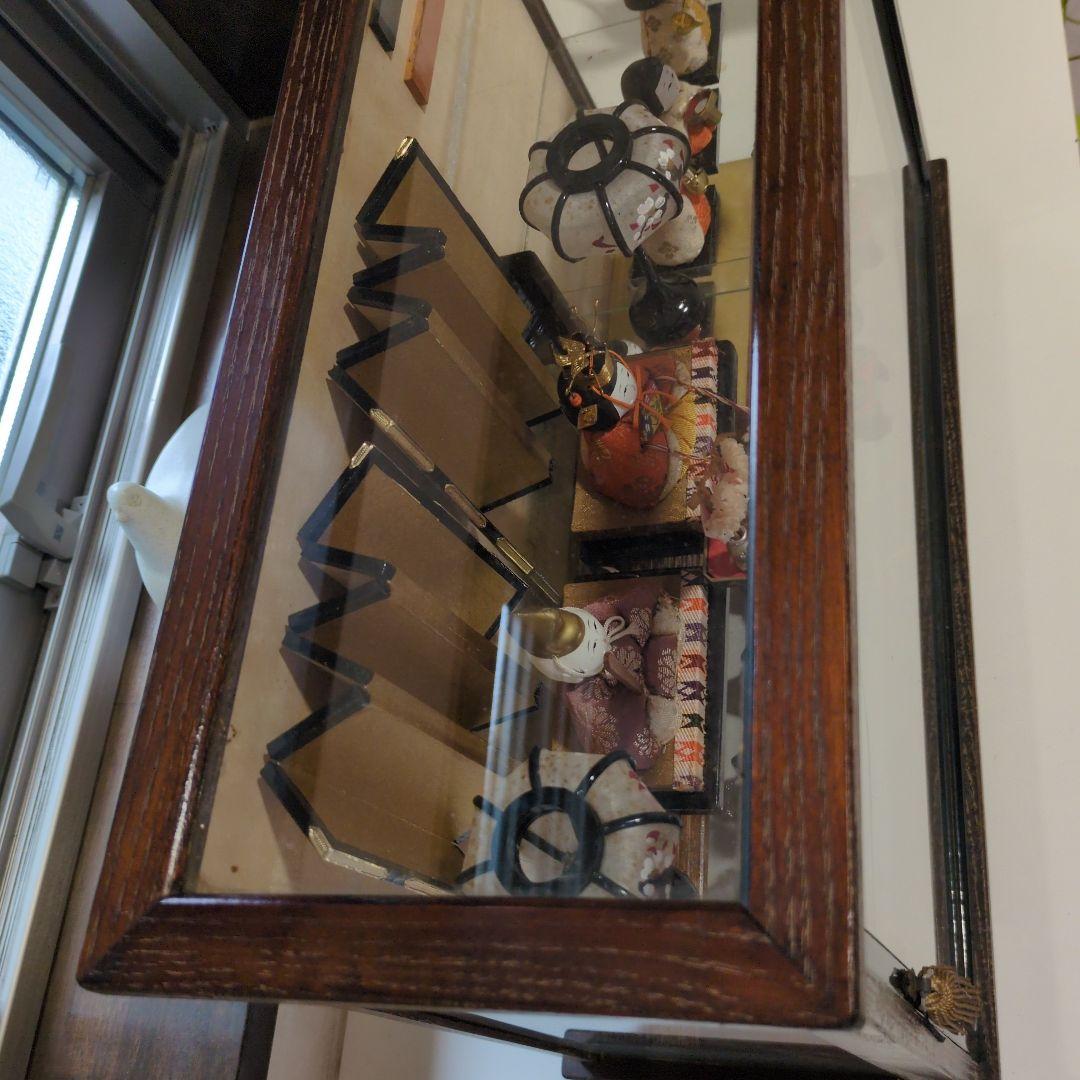 昭和レトロ　雛人形五段飾りガラスケース付き