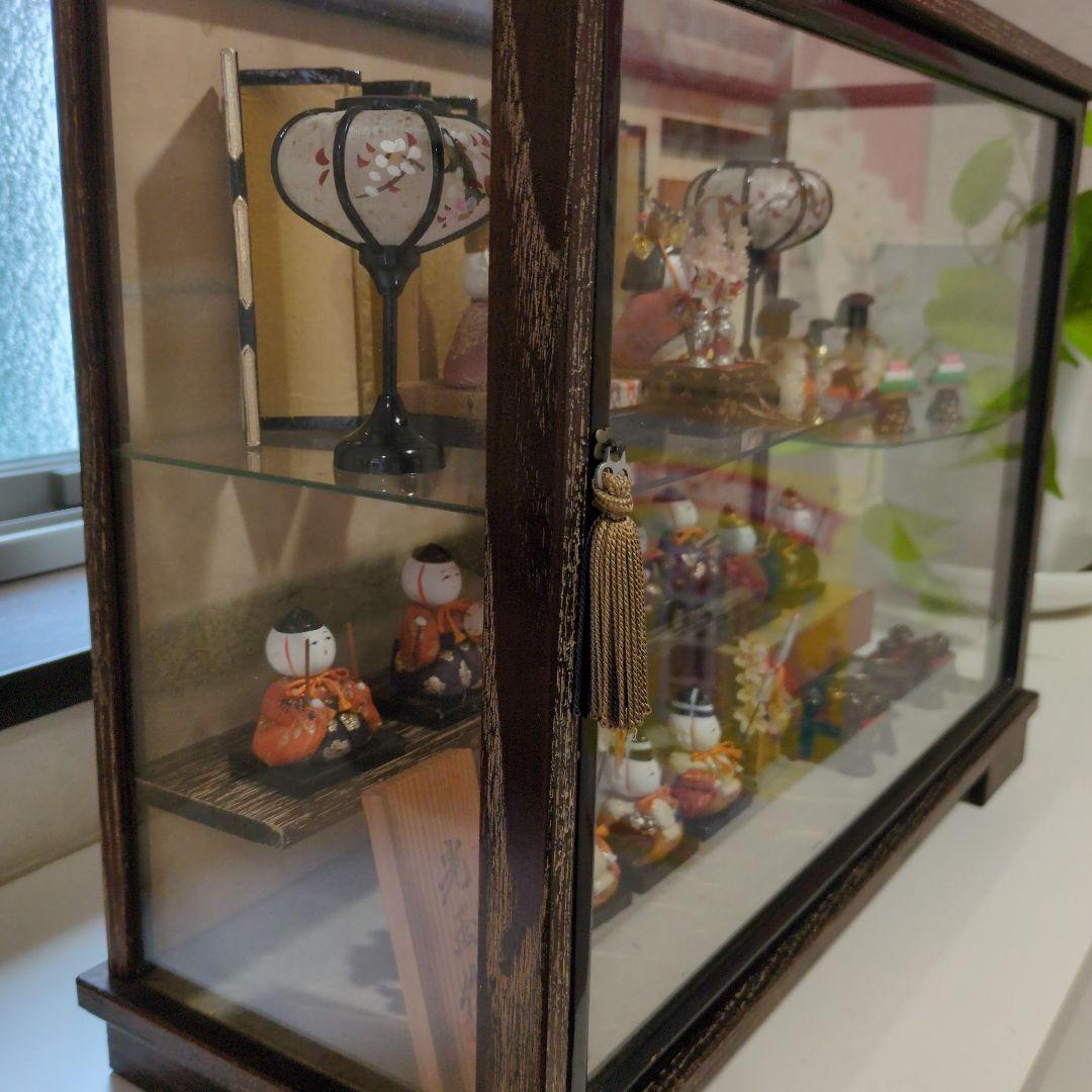 昭和レトロ　雛人形五段飾りガラスケース付き