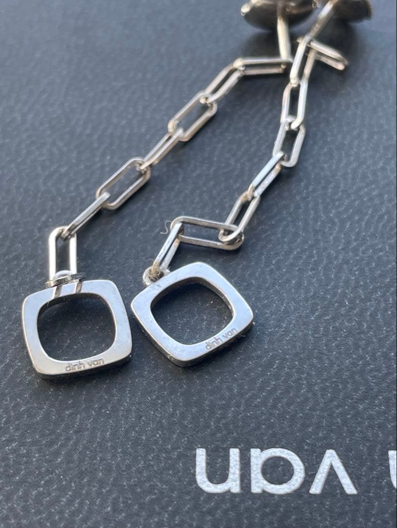 最終価格dinh van ディンヴァン WGチェーンピアス 専用ボックス付き