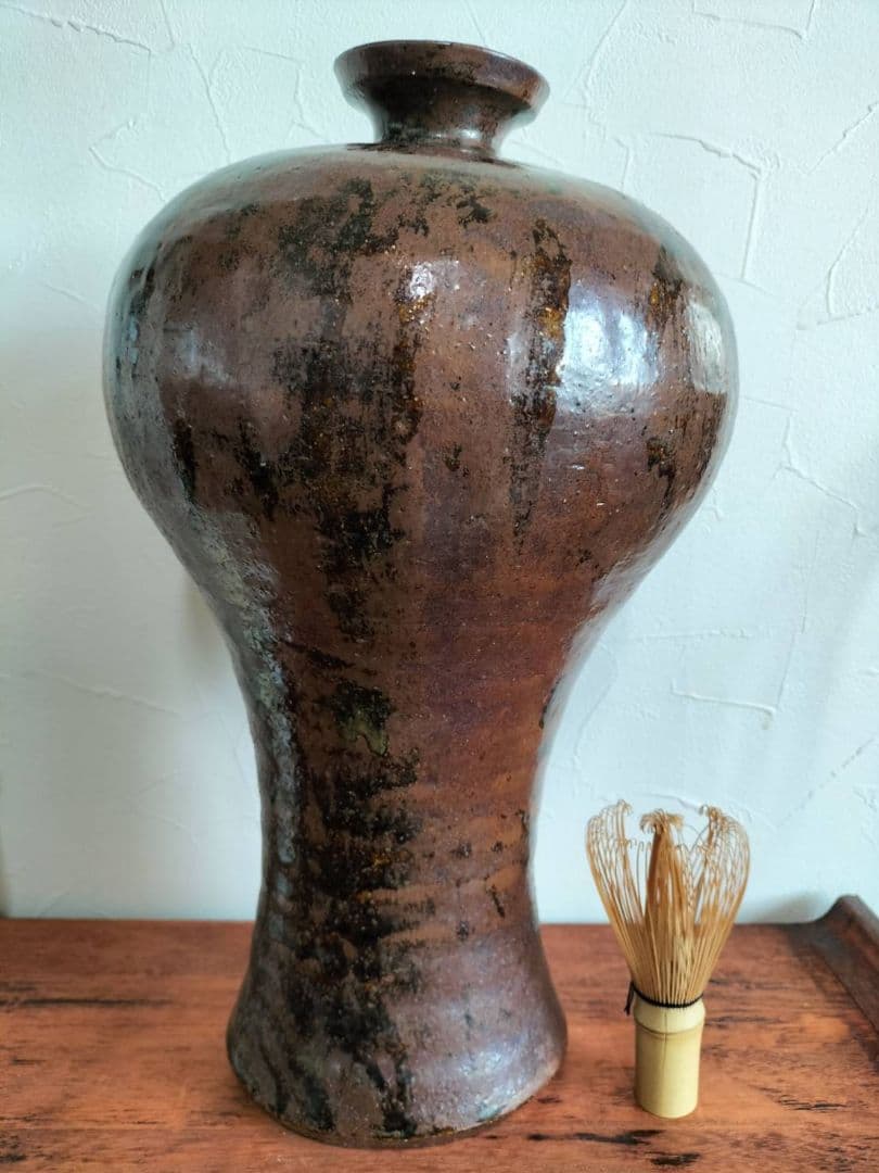 丹波焼 丹波 赤土部 鉄釉 大瓶子 瓶子 時代物 骨董品アンティーク