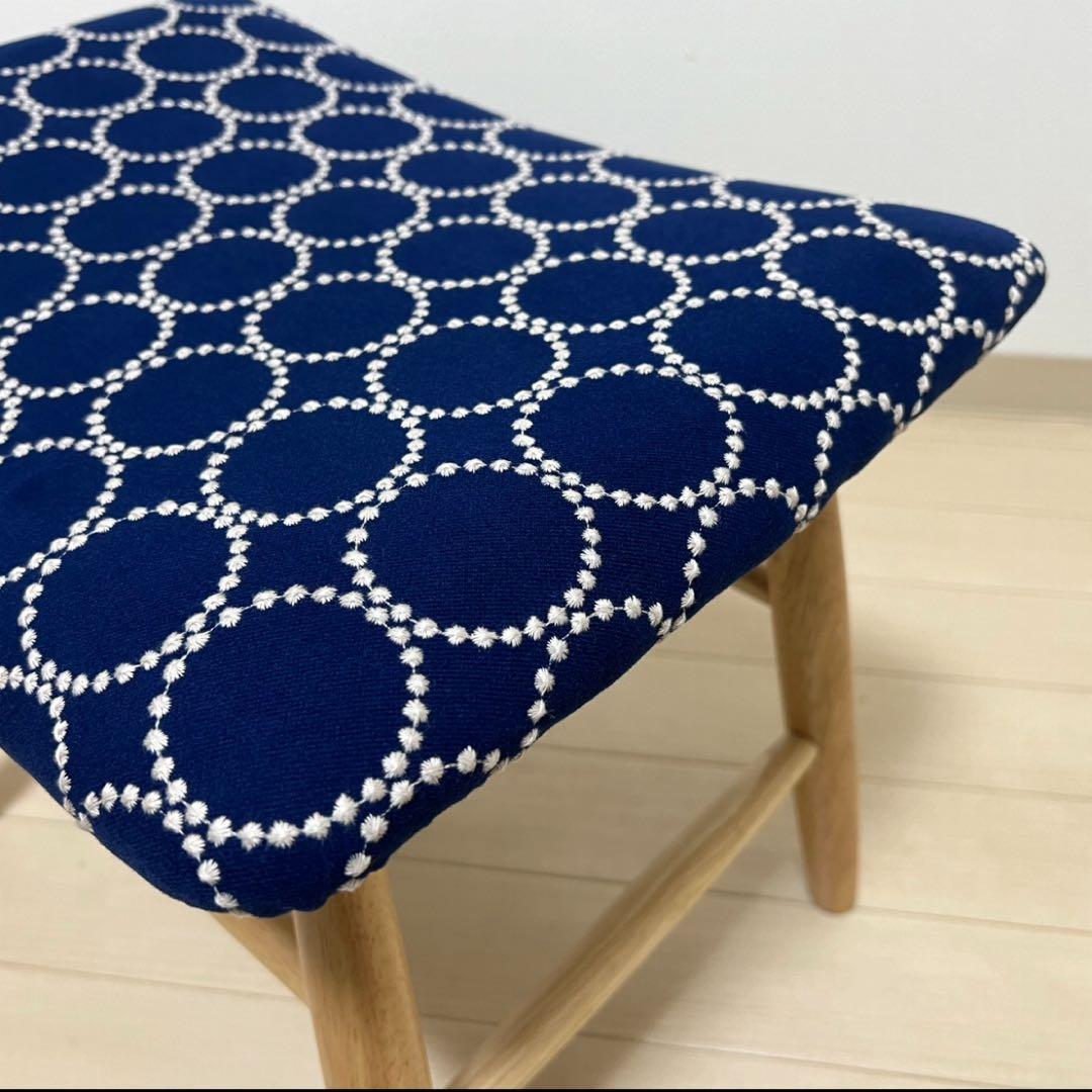 ミナペルホネン スツール タンバリン 丸脚 【ネイビー/オレンジ】 椅子 ベンチ