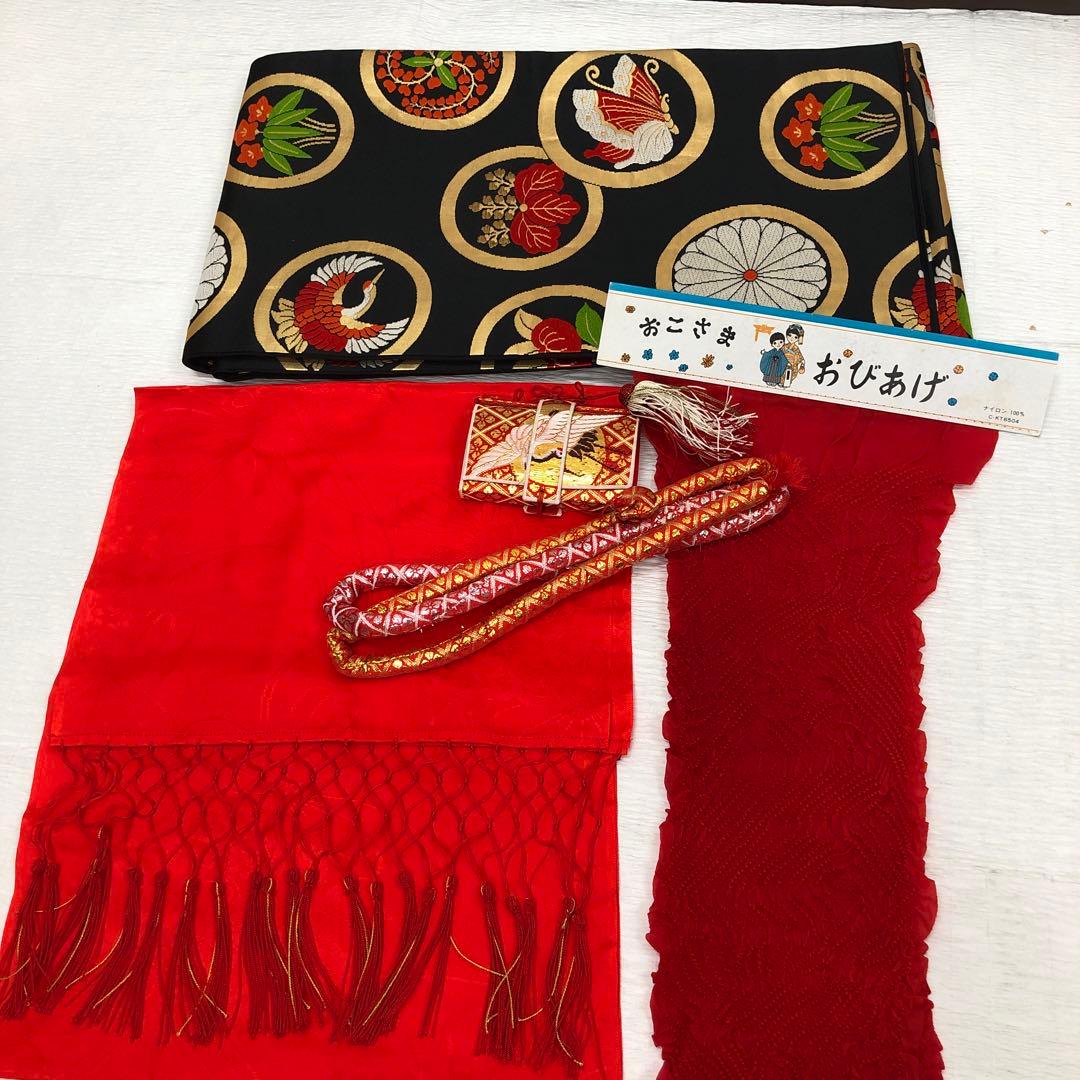 七五三　女の子　7歳　花夢二ブランド 着物　帯　小物　セット　四つ身