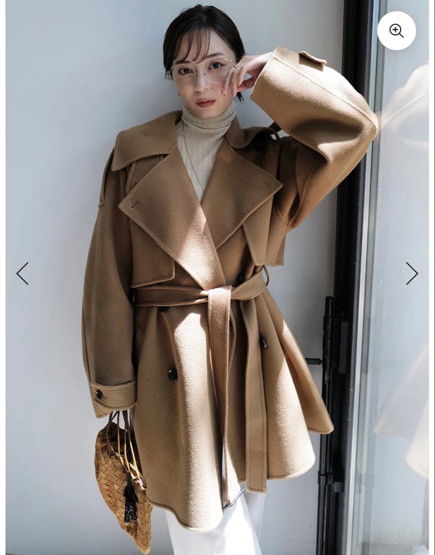 【新品タグ付】anuans リバーウールミドルトレンチコート