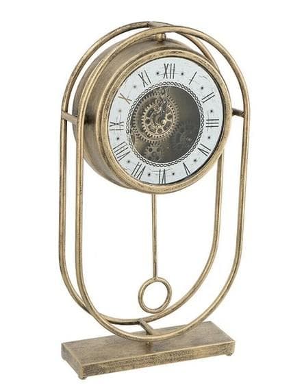 置時計 ゴールド アンティーク イタリアン 振り子 歯車 モダン 85651CK