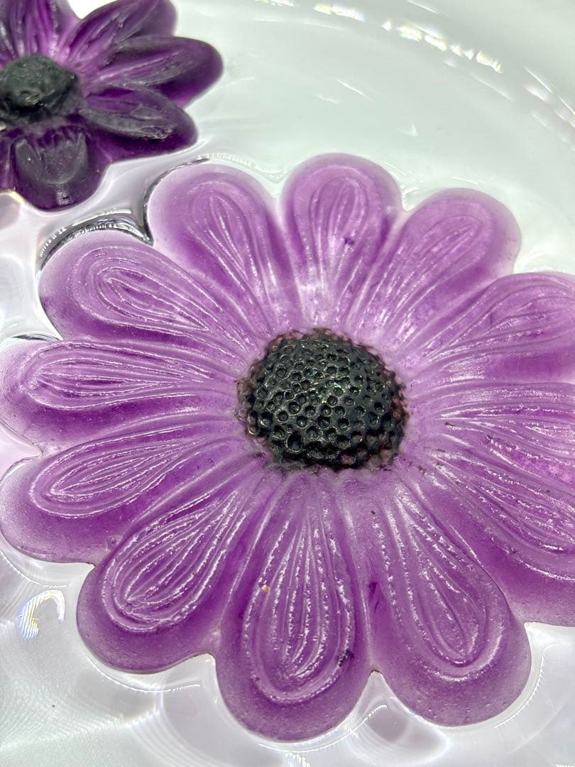 #Daum（ドーム） フランス　クリスタル フラワーモチーフ ボウル　P-3m