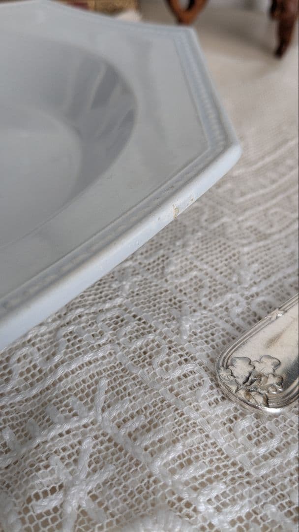 フランス モントロー オクトゴナル 深皿 ペールブルー