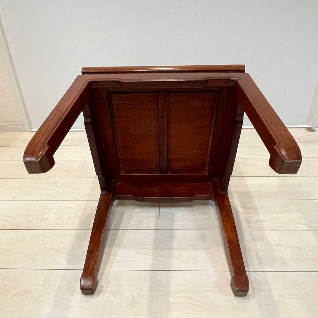 【希少・美品】唐木家具 無垢材 チェア 明式デザイン 高級椅子 馬蹄脚 花梨材