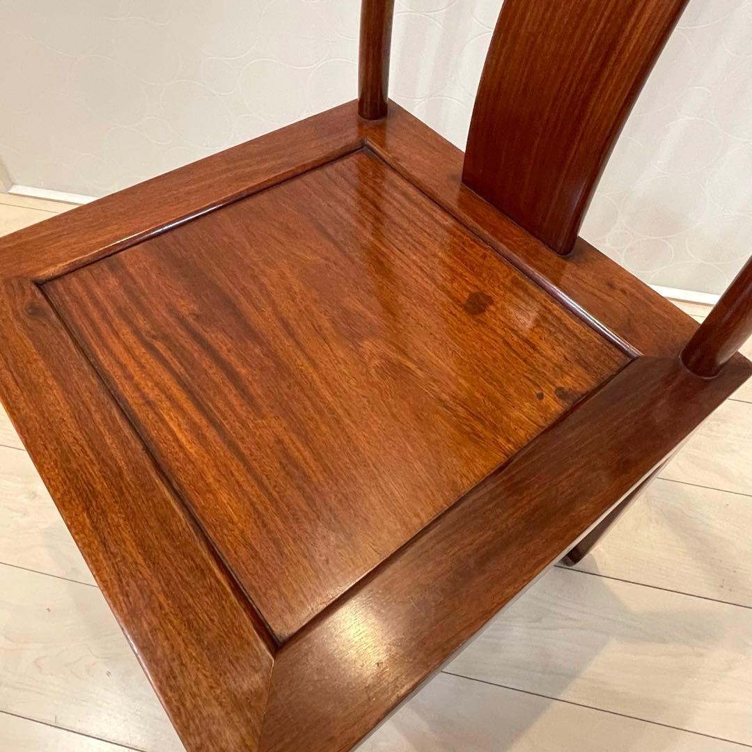 【希少・美品】唐木家具 無垢材 チェア 明式デザイン 高級椅子 馬蹄脚 花梨材
