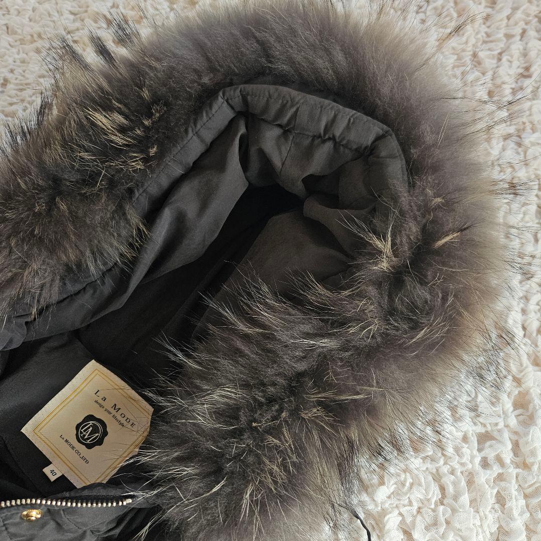 ​【La Mode】軽量ダウンコート 黒 サイズ40 ダウン90%　手洗い可能
