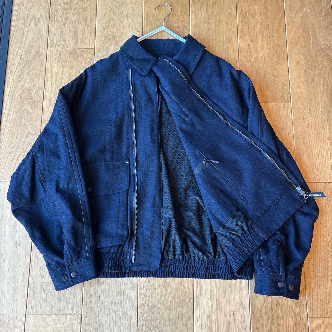 【美品・定価5.7万】and wander ジップアップコットンウールブルゾン