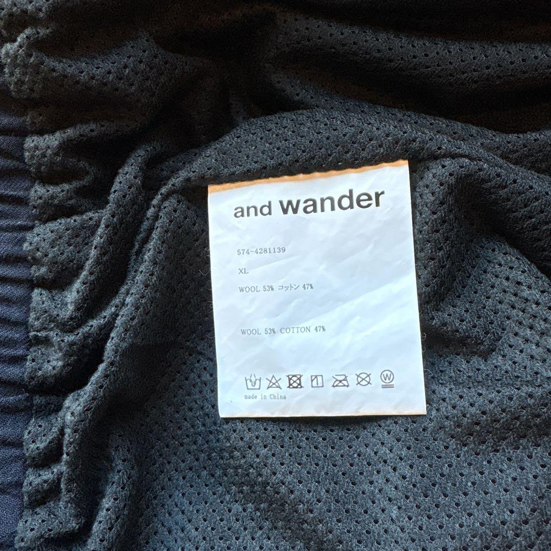 【美品・定価5.7万】and wander ジップアップコットンウールブルゾン