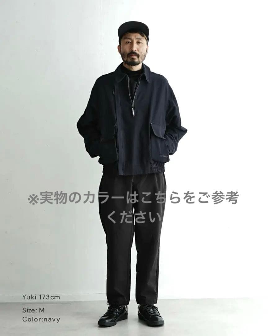 【美品・定価5.7万】and wander ジップアップコットンウールブルゾン