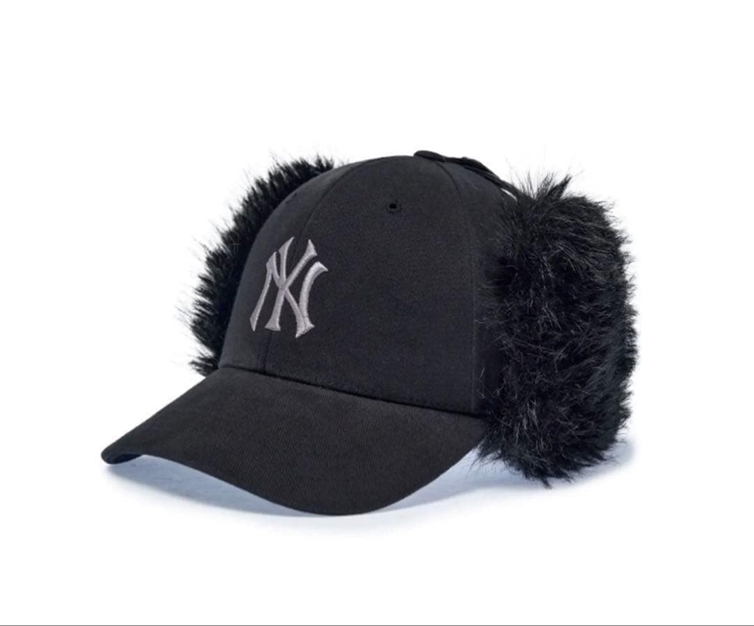 【MLB】イヤーフラップキャップ＊ 黒＊フリーサイズ＊韓国限定