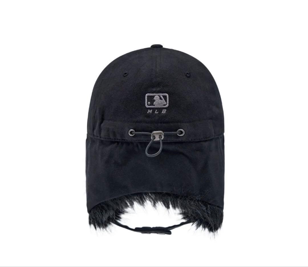 【MLB】イヤーフラップキャップ＊ 黒＊フリーサイズ＊韓国限定