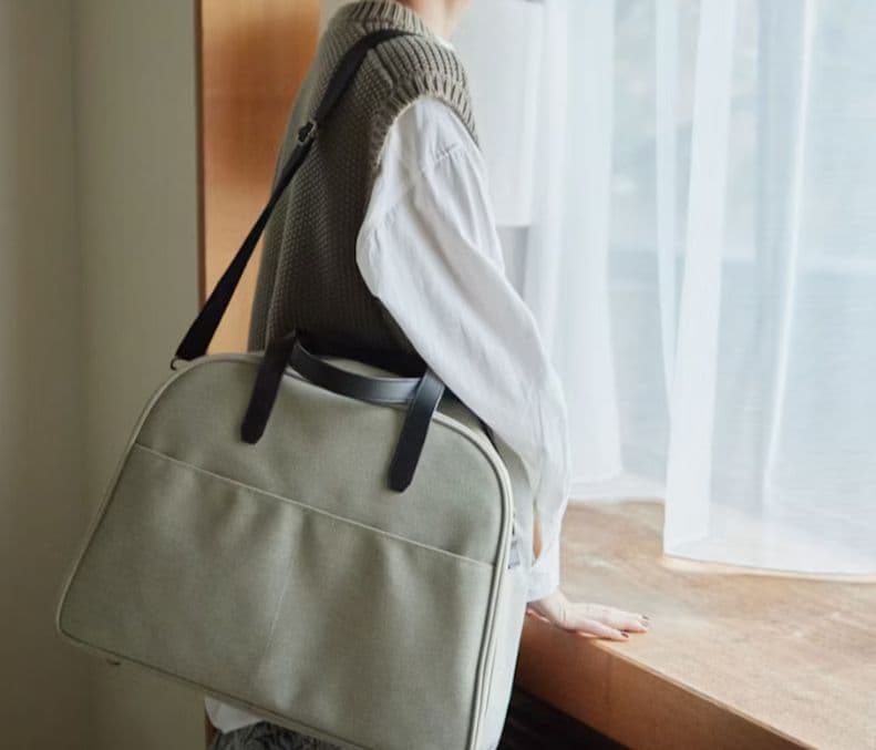 【新品】北欧暮らしの道具店スーツケースみたいに使えるボストンバッグ_グレージュ