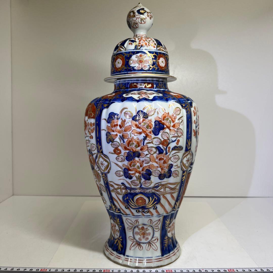 古伊万里　染綿沈香壺　高さ45㎝　東K8-0203① タルニ