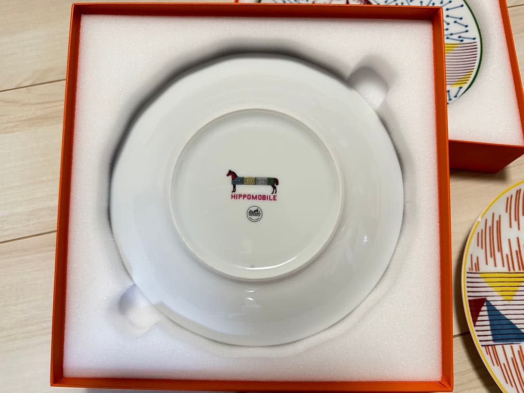 HERMES エルメス デザートプレート〈エルメス・イポモビル〉　3枚セット
