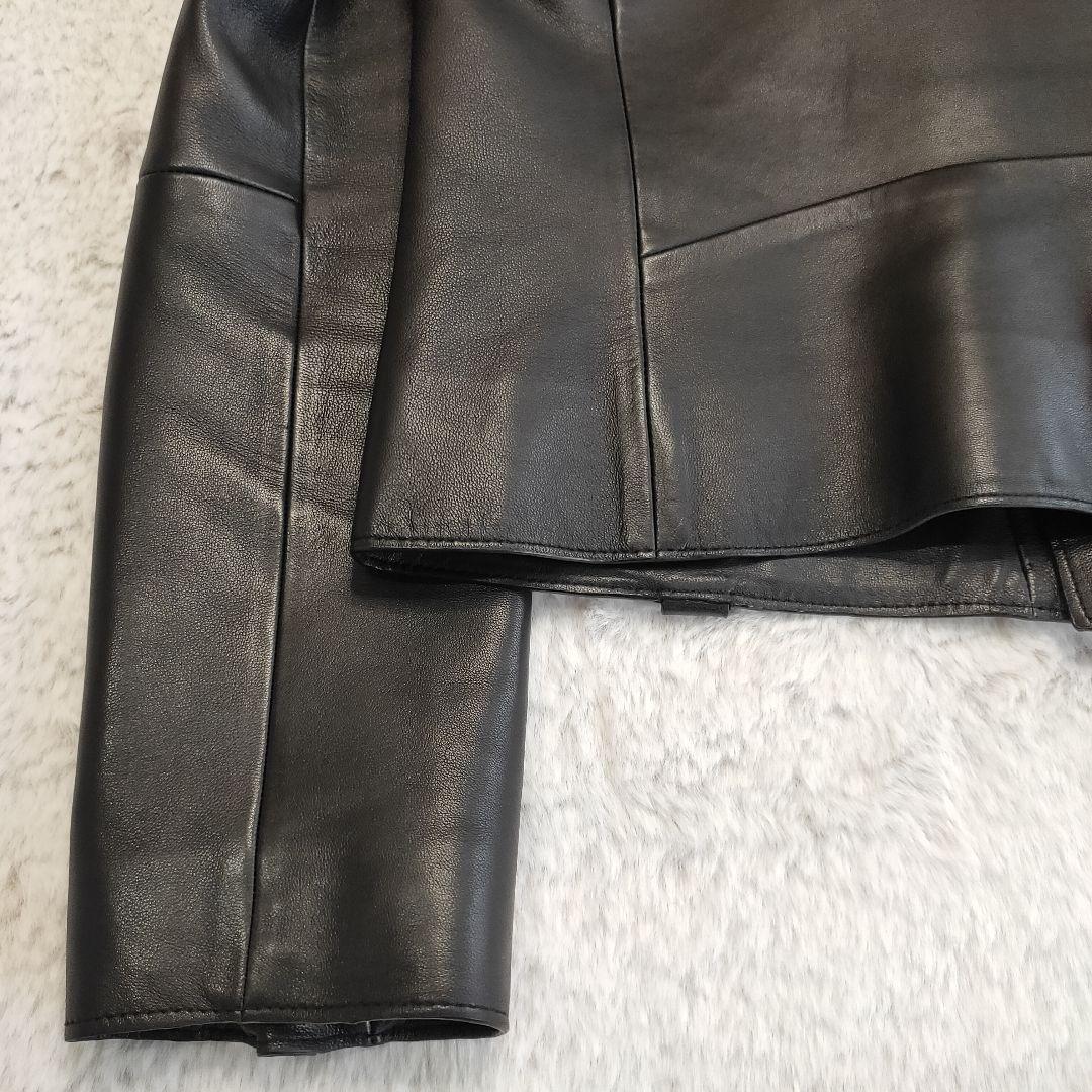 【未使用級】ASTRAET ラムレザー ダブル ライダースジャケット 羊革