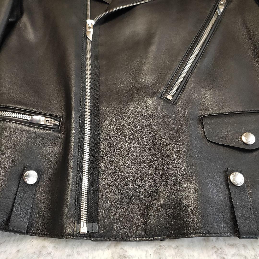 【未使用級】ASTRAET ラムレザー ダブル ライダースジャケット 羊革
