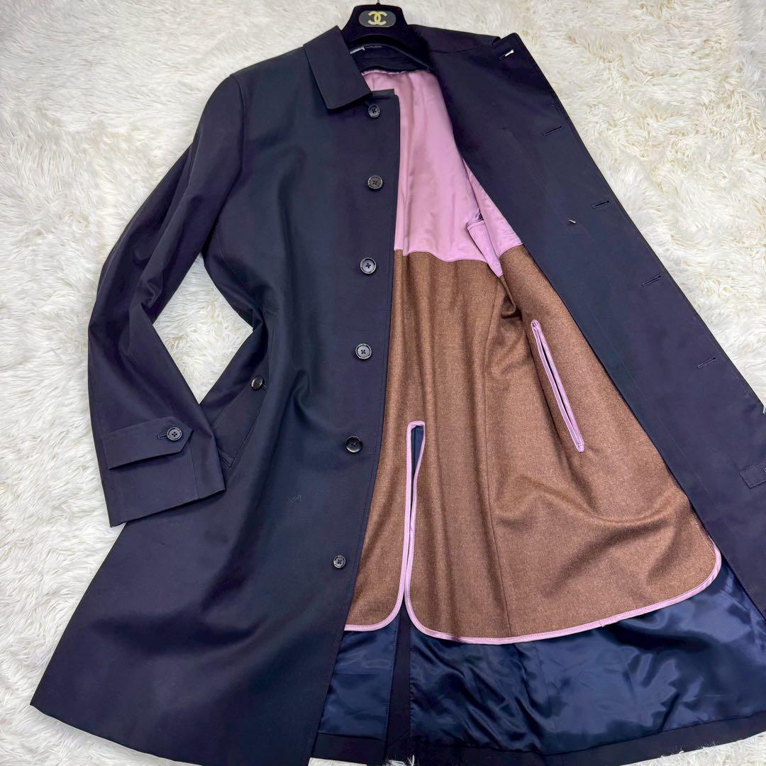 極美品✨ SANYO 100年コート ステンカラーコート 比翼 ライナー付 LL