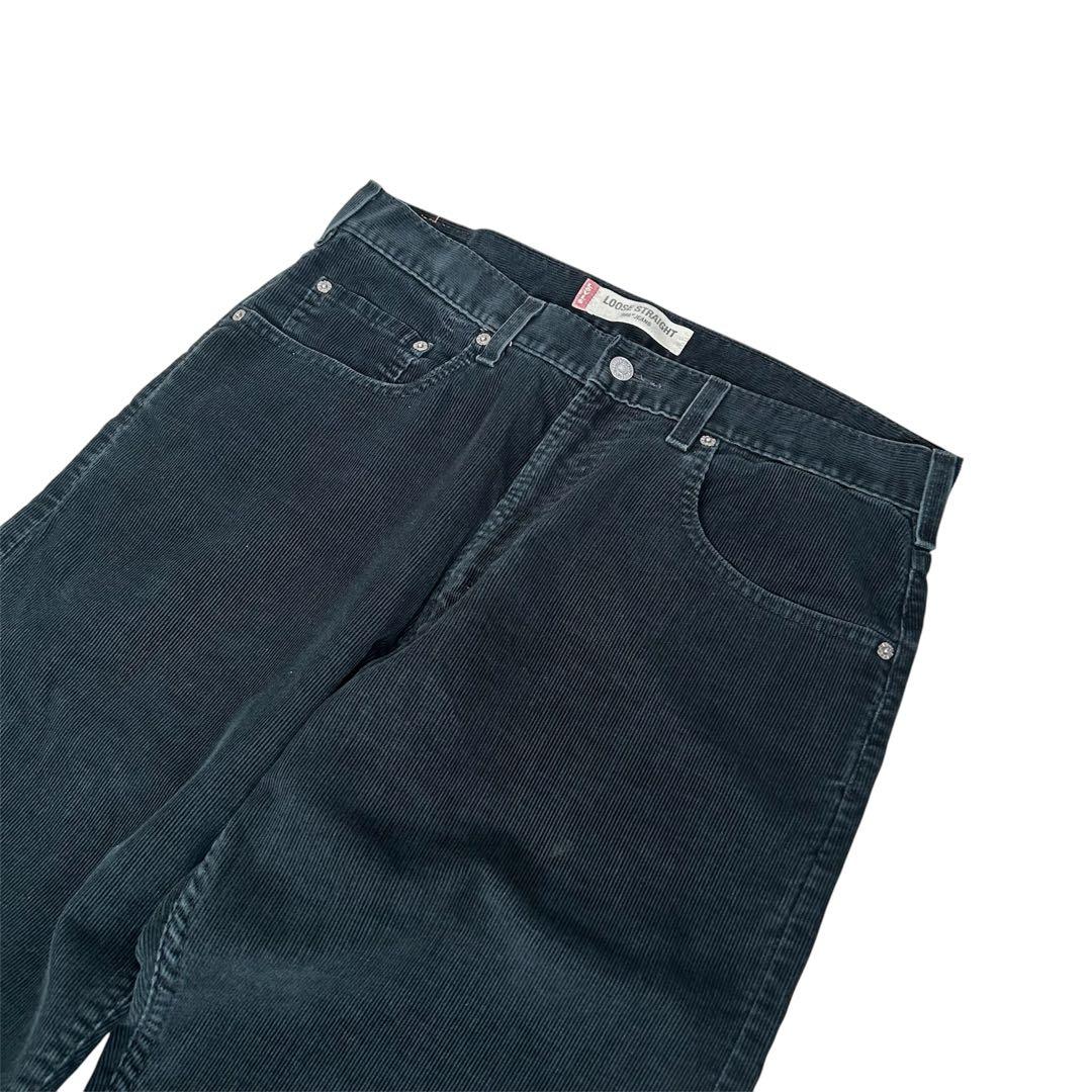 00s Levi's 569 コーデュロイ ブラック ワイドパンツ w34