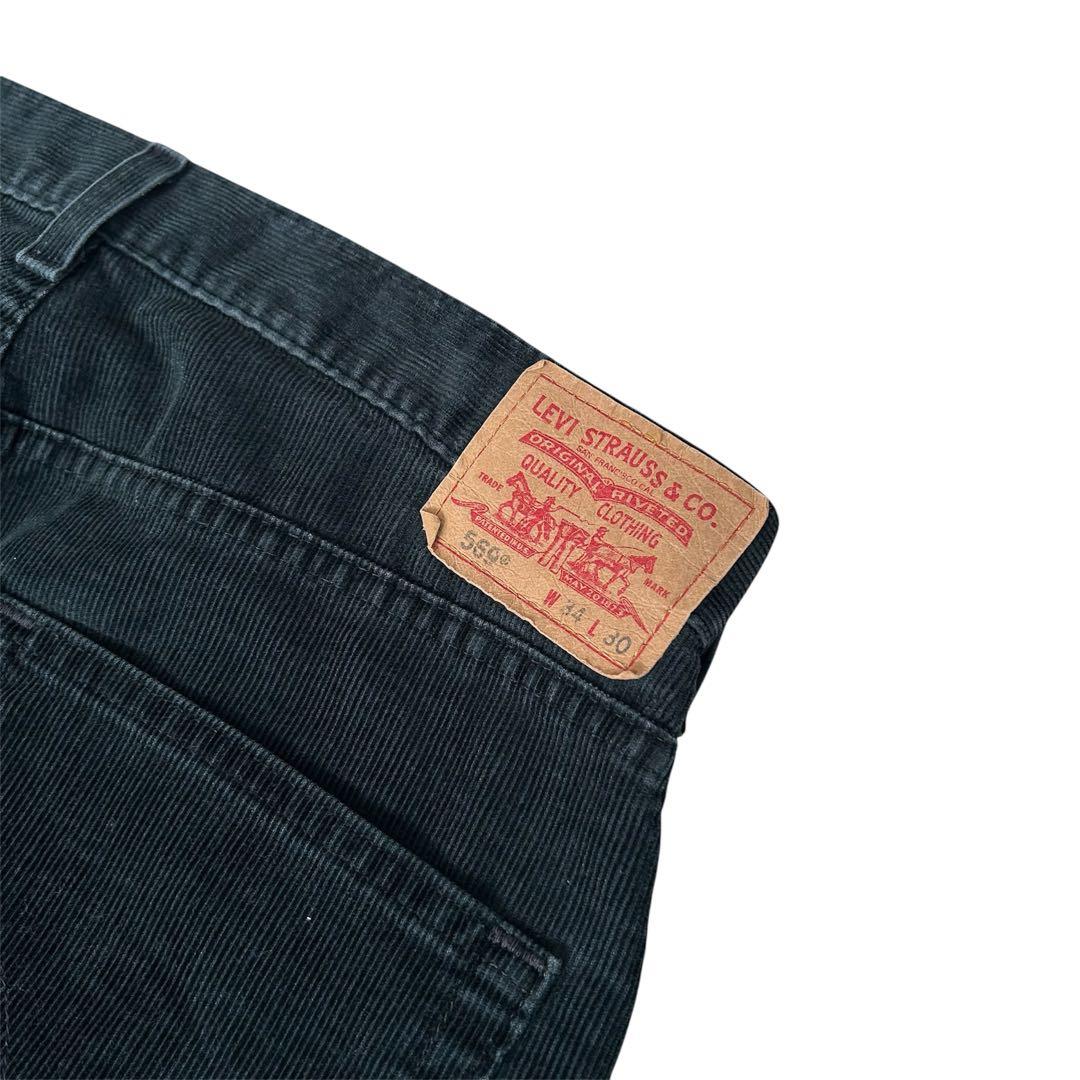 00s Levi's 569 コーデュロイ ブラック ワイドパンツ w34