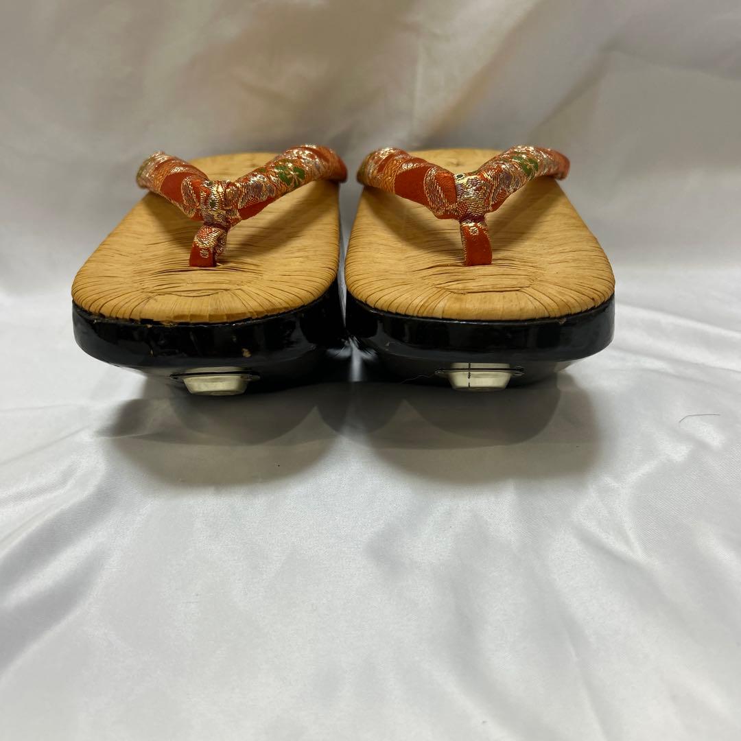 美品　七五三　高級黒地塗り　ぽっくり　鈴付き