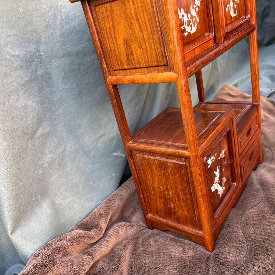 小ダンス　茶箪笥　花梨？　螺鈿細工　飾り棚